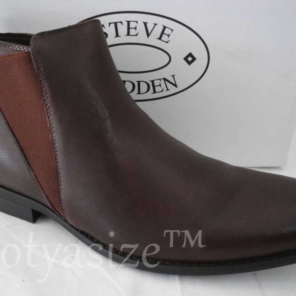 STEVE MADDEN‎ MACHHO LEATHER CASUAL CHELSEA BOOTS